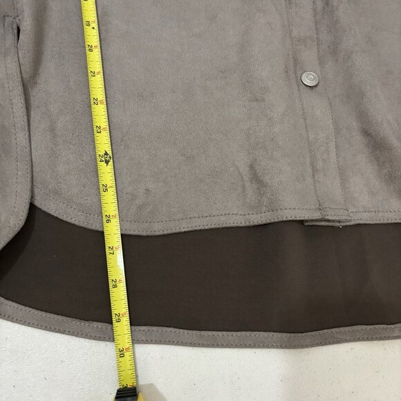 Truth By Republic Faux Leather Button Up Shirt Wet Clay Color Size Medium - Picture 10 of 10